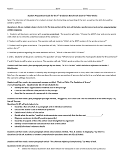 Benchmark preparation guide 2nd 9 wks