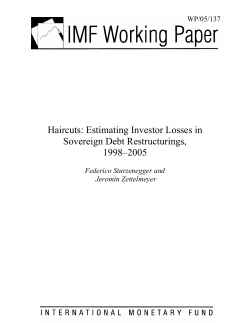 Haircuts: Estimating Investor Losses in Sovereign Debt