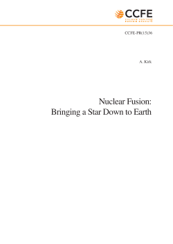 Nuclear Fusion: Bringing a Star Down to Earth