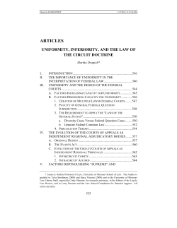 Uniformity, Inferiority, and the Law of the Circuit Doctrine