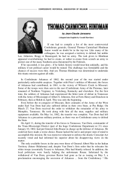 Thomas Hindman - confederate historical association of belgium