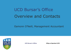 UCD Bursar`s Office Overview and Contacts