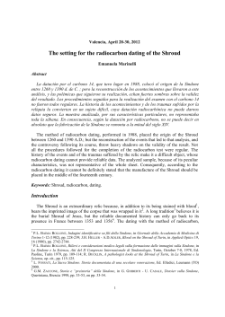 The Setting for the Radiocarbon Dating of the Shroud