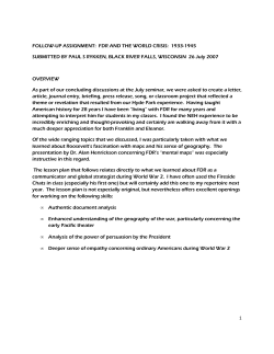 FDR Document Project - School District of Black River Falls