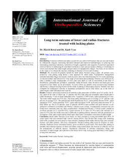 - International Journal of Orthopaedic Sciences