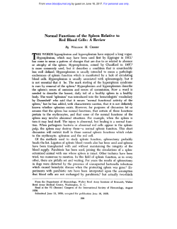 Normal Functions of the Spleen Relative to Red