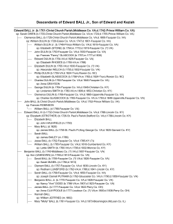 Descendants of Edward BALL Jr., Son of Edward and Keziah