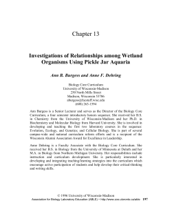 Investigations of Relationships Among Wetland Organisms Using