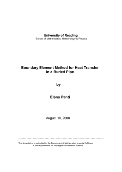Boundary Element Method for Heat Transfer in a Buried Pipe by