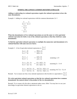 Finding the Lowest Common Denominator (LCD)