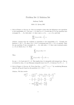 Problem Set 11 Solution Set