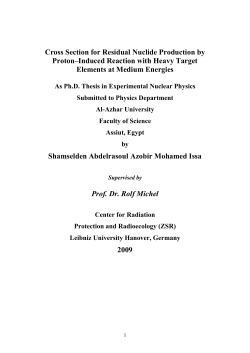 Cross Section for Residual Nuclide Production by Proton&ndash;Induced