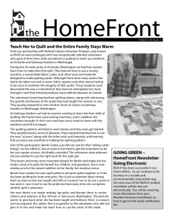 Teach Her to Quilt and the Entire Family Stays Warm GOING