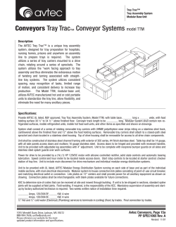Conveyors Tray Trac™ Conveyor Systems model TTM