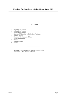 Pardon for Soldiers of the Great War Bill