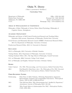 Ois&iacute;n N. Deery: Curriculum Vitae