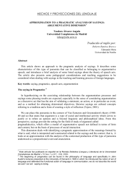 HECHOS Y PROYECCIONES DEL LENGUAJE Traducido al ingl&eacute;s