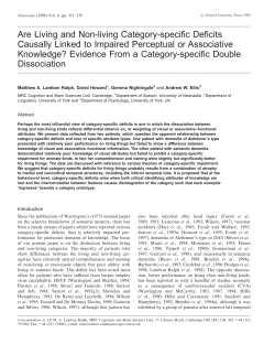 Are Living and Non-living Category-specific Deficits Causally Linked