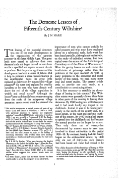 The Demesne Lessees of Fifteenth-Century Wihshire