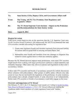MEMORANDUM To: State Society CEOs, Deputy CEOs