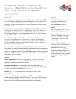 Performance Evaluation of Actimask 92S Ibuprofen