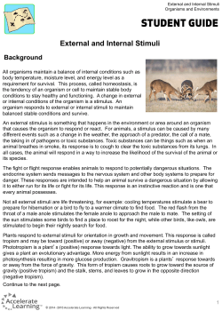 External and Internal Stimuli