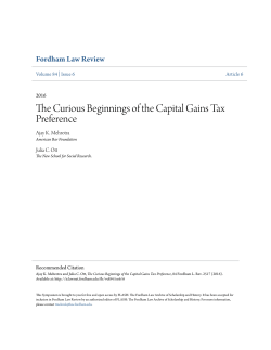 The Curious Beginnings of the Capital Gains Tax Preference