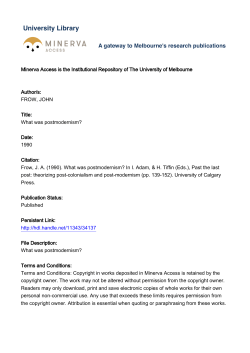 FROW, JOHN - Minerva Access