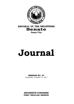 Journal No. 34 - Senate of the Philippines