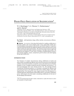 PHASE-FIELD SIMULATION OF SOLIDIFICATION1 W. J. Boettinger