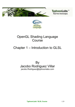Chapter 1 &ndash; Introduction to GLSL