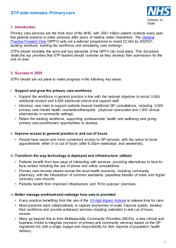 STP aide-m&eacute;moire: Primary care