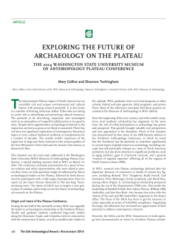 exploring the future of archaeology on the plateau