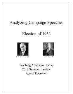 Hoover and FDR 1932 Campaign Speeches