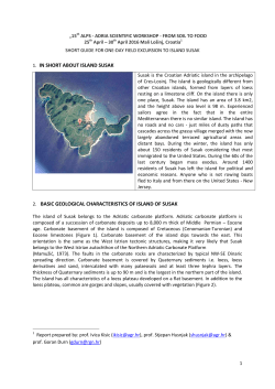 1. in short about island susak 2. basic geological characteristics of