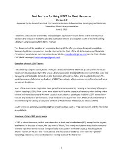 Best Practices for Using LCGFT for Music Resources