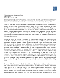 Hindu Student Organizations