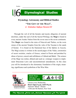 Etymology Astronomy and Biblical Studies MAGI