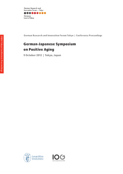 German-Japanese Symposium on Positive Aging