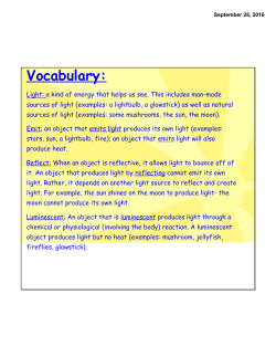 light and shadow vocabulary