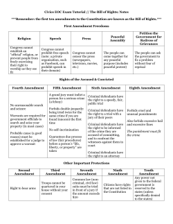 Bill of Rights Notes and Questions