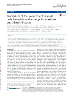 Biomarkers of the involvement of mast cells, basophils and