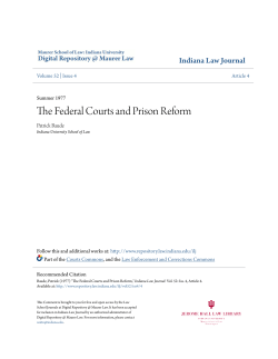 The Federal Courts and Prison Reform