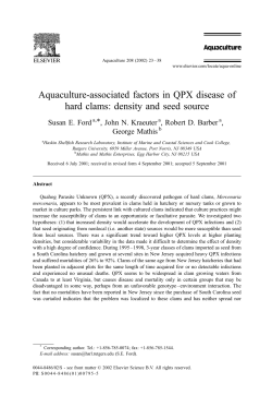Aquaculture-associated factors in QPX disease of hard clams