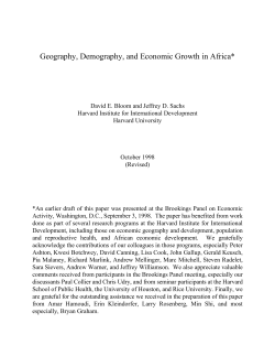 Geography, Demography, and Economic Growth in Africa*