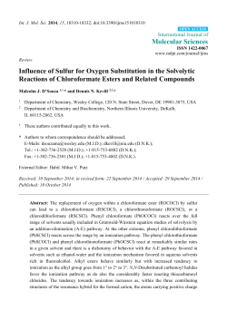 Influence of Sulfur for Oxygen Substitution in the Solvolytic