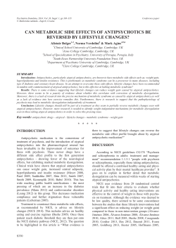 can metabolic side effects of antipsychotics be reversed by lifestyle