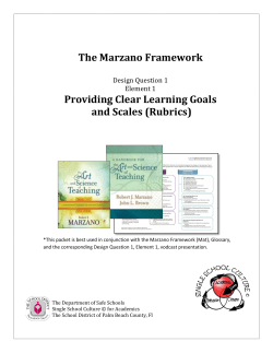 Providing Clear Learning Goals and Scales