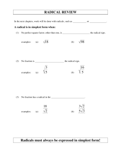 Simplifying Radical Expressions notes