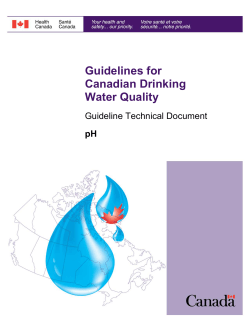 Guidelines for Canadian Drinking Water Quality